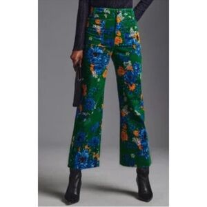 Anthropologie Maeve The Colette Floral Wide Leg Velvet Pants Size 24
